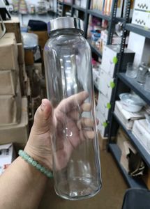 Clear Glass Water Bottle