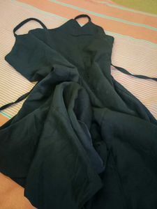 Black Spaghetti Strap satin Dress