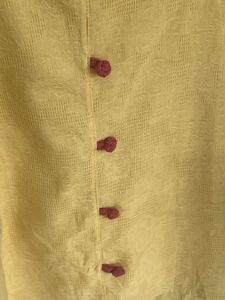 Sale 298 Yellow Embroidered Sleeve Top