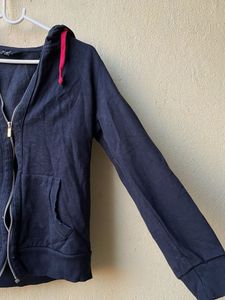 Navy Blue Zip-Up Hoodie for women