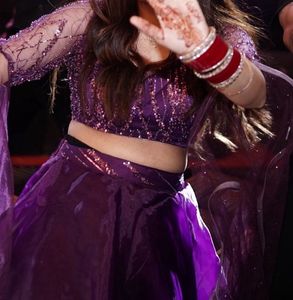 Stunning Purple handwork Lehenga Choli Set