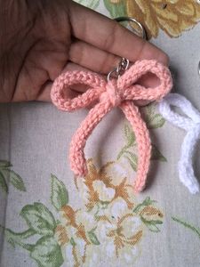 Crocheted ribbon Keychains Set of 3