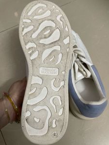 Stylish White &amp; Blue Sneakers