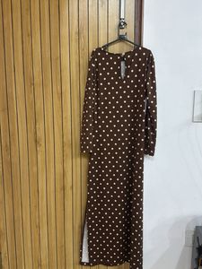 💌sale💌Brown Polka Dot Maxi Dress