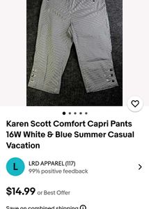 💯 Original Karen Scott Women's Capri Pants for ⛱️