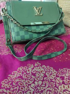 Green Checkered Crossbody Bag