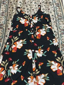 Floral Print Button-Up Midi Dress