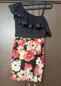 offer PriceChic Black Ruffle One-Shoulder Dress