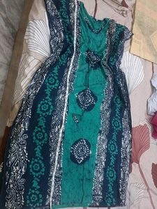 Bohemian Batik Print Maxi Dress one pc party wear
