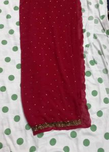 Beautiful Red Embellished Saree