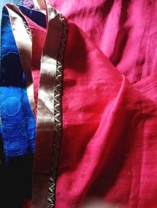 Blue and Red Festive Saree