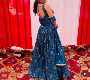 Stunning Blue Embellished Lehenga Choli