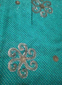 Beautiful Teal Sequined Saree