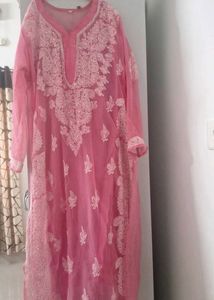 Pink Chikankari Kurta