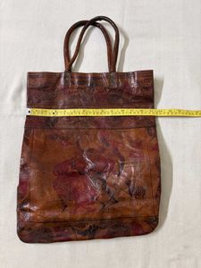 Unique Embossed Leather Tote Bag