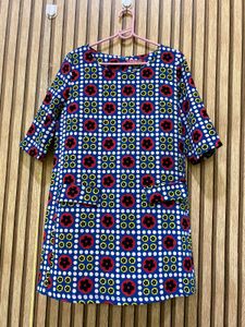 Vibrant Mod Print Mini Dress length 31