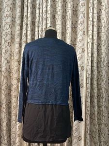 Blue Layered Long Sleeve Top