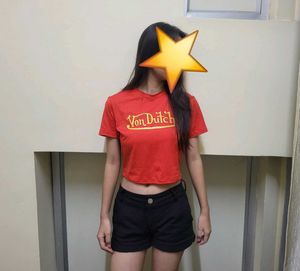 Von Dutch Red Crop Top