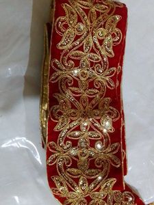Red &amp; Gold Embroidered Trim