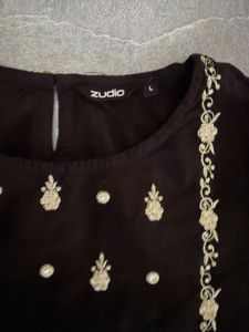 *Sale*Black Kurta with Gold Embroidery