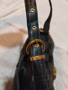 metrocity Vintage Chic Black Monogram Hobo Bag