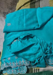 Beautiful Teal Party Wear Saree