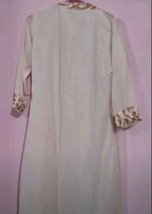 White &amp; Gold Embroidered Kurti
