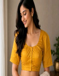 Vibrant Yellow Silk Blouse