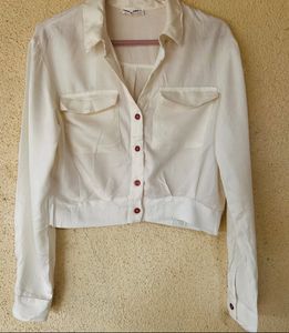 Crop Top Button-Down Shirt