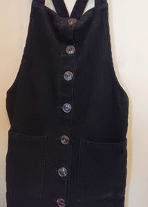 urban heritage Black Corduroy Button-Front Dress