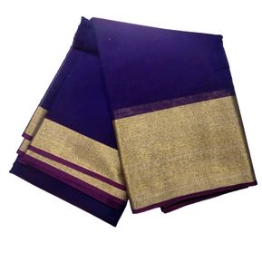 Solid Cotton Silk Zari Border Saree