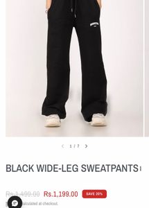 Comfortable Black Wide Leg Sweatpants