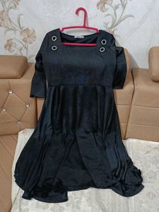 Sparkly Black Fit &amp; Flare Dress