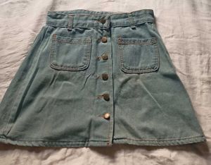 Light Wash Denim Button-Up Skirt (price drop)