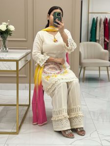 Elegant Embroidered Kurta Set with Palazzo