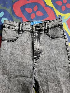 Women Dark Grey Hight Waist Stretcheble Jeans