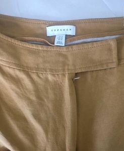 Mustard Yellow Cropped Wide-Leg Pants