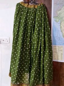 Green Bandhani Ethnic Skirt