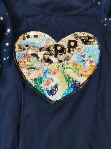 Cute Girls' Starry Sleeve Top
