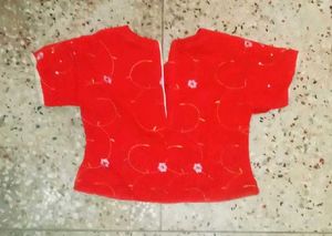 Red Embroidered Blouse