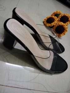 Clear Strap Slide heels
