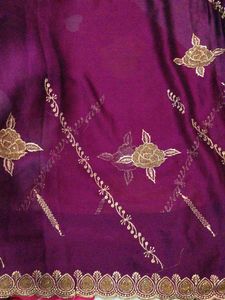 Exquisite Purple Embroidered Saree