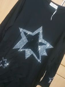 N.T vogue fashion Black emblisshed top🔥🔥fully new and amazing🌈