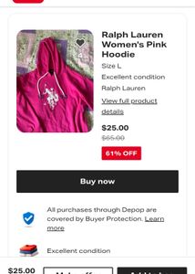 Original U.S. Polo Pink Hoodie