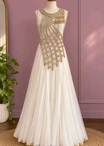 Elegant Cream Embellished Gown