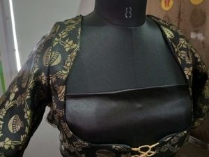 Black &amp; Gold Brocade Blouse