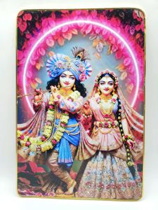 Crystal bubble frame Radha Krishna size 12x18 inch