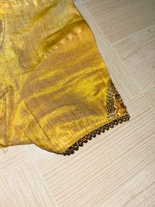 Exquisite Golden Embroidered Blouse