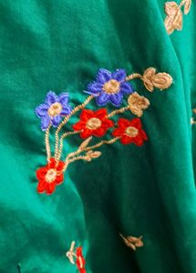Green Embroidered Ethnic Gown