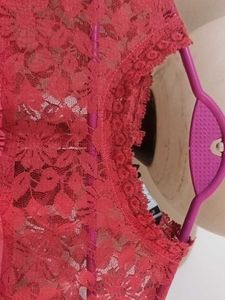 Coral Lace Long Sleeve Top